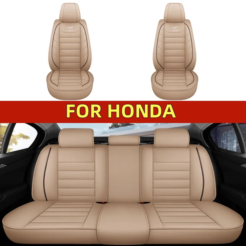 

Чехол на автомобильное сиденье для HONDA, водонепроницаемый, износостойкий, из искусственной кожи, полный комплект, 5-местный, удобный, с полным запахом, чехол на сиденье
