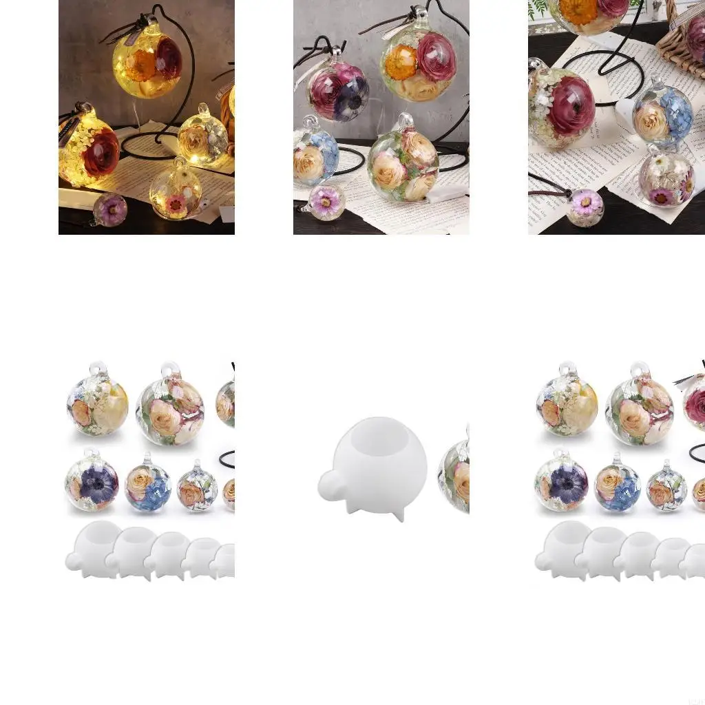   Silicone Ball Charm Mold For Epoxy Resin Crafts Layered Pouring Design Sphere