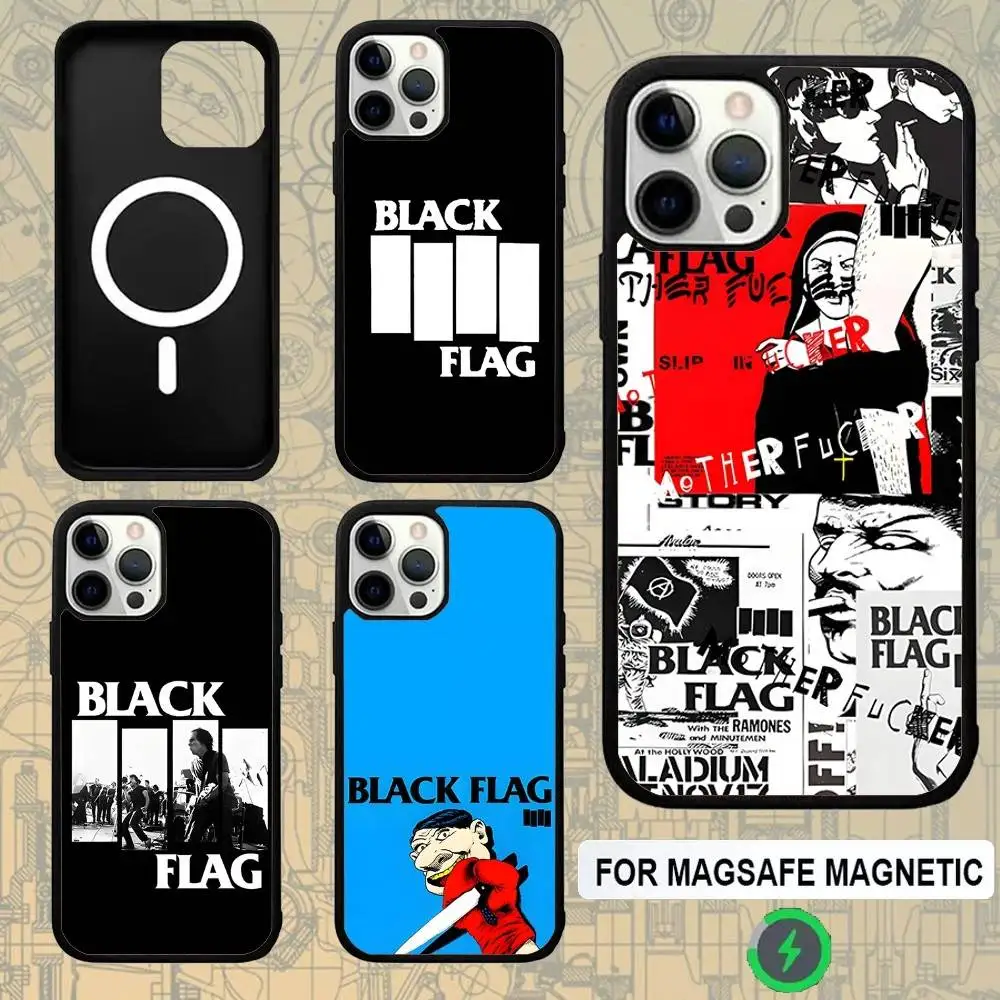 

B-Black Flag My War For Magsafe Wireless Charger Case For iPhone 15,16,17,13,14,11,12,Pro,Max,Plus,E,Air,Mini Magnetic