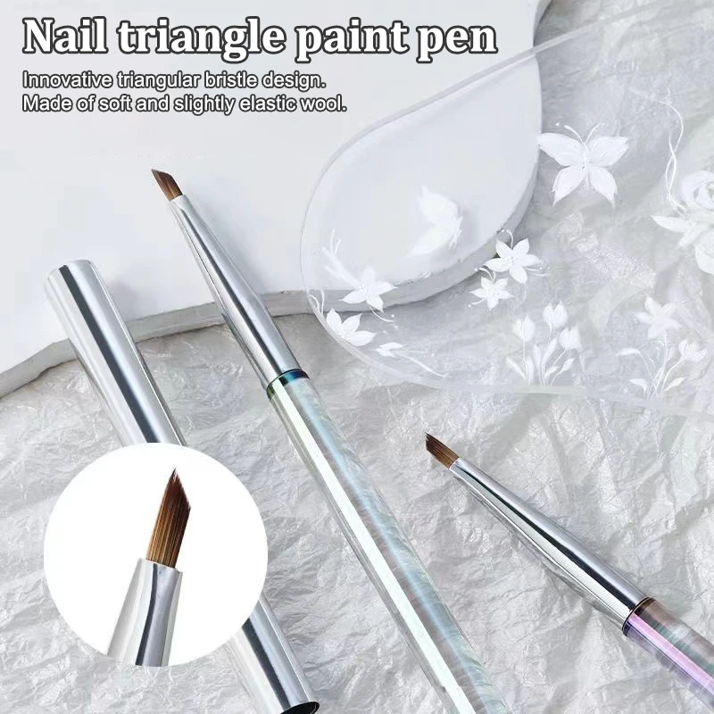 1Pcs Triangular Brush Nails Art Brush Pen 3D Tips Pattern Phototherapy Acrylic Gel DIY Manicure Tools