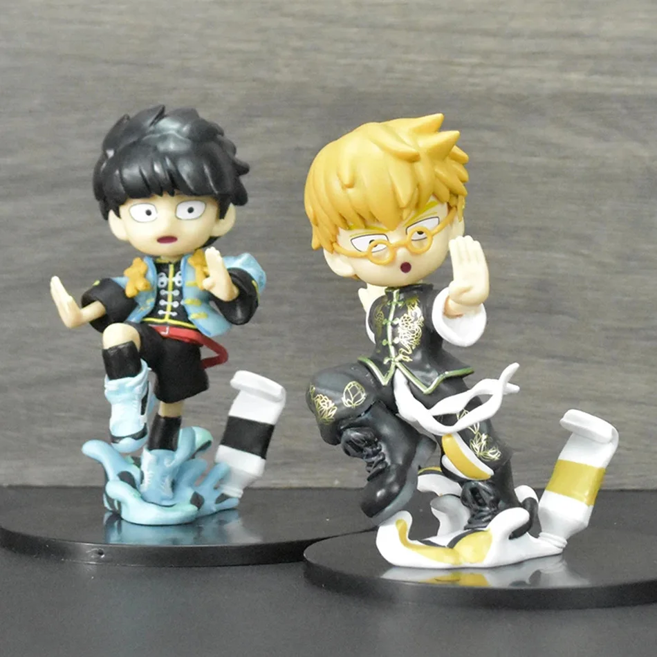 الغوغاء النفسي 100 Reigen Arataka Q طبعة أنيمي الشكل Kawaii يجلس النخيل سلسلة نموذج دمية سطح المكتب حلية تحصيل هدية