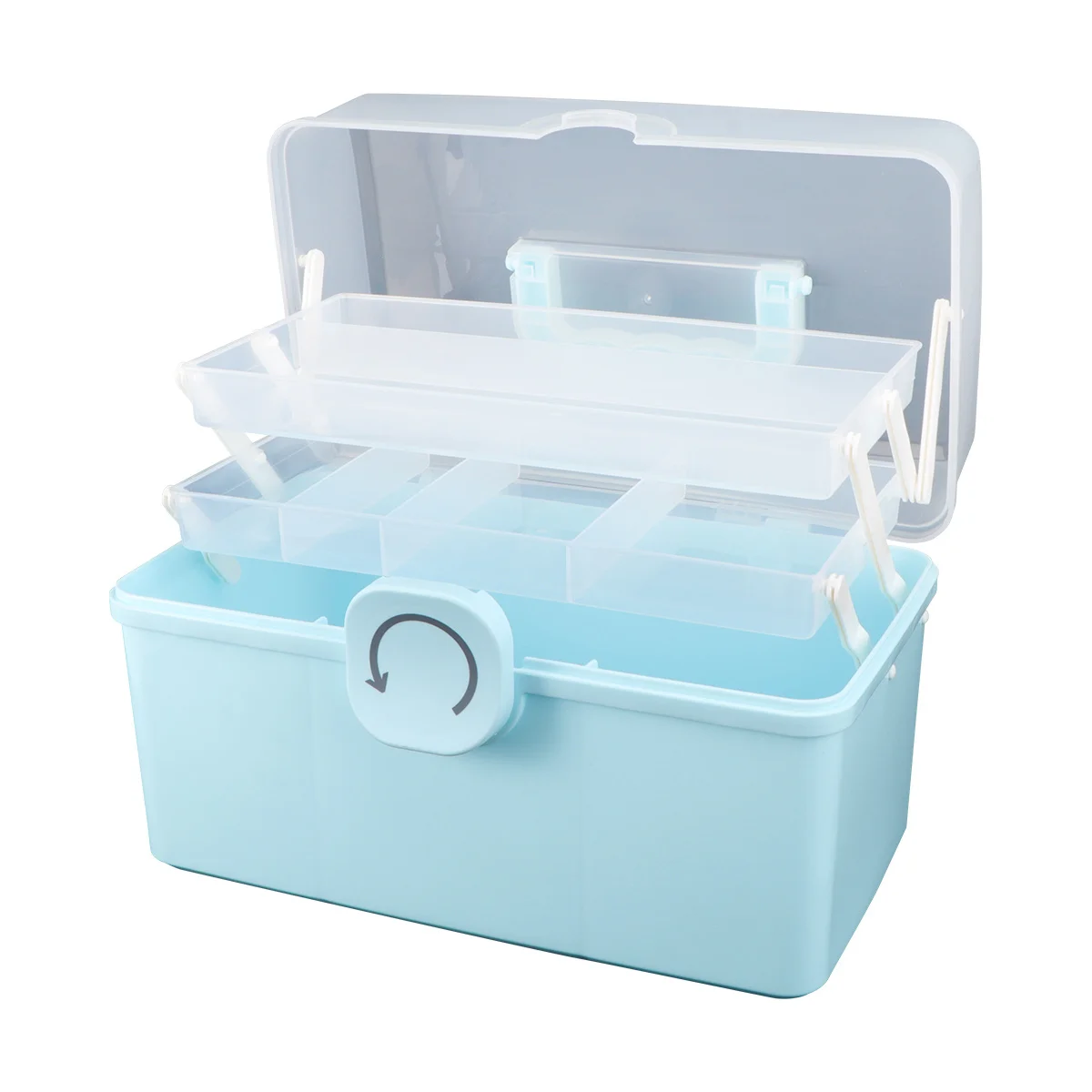 منظم تخزين الأدوية، محمول من البلاستيك المتين، متعدد الأقسام، حقيبة طبية للإسعافات الأولية للمنزل في الهواء الطلق #4