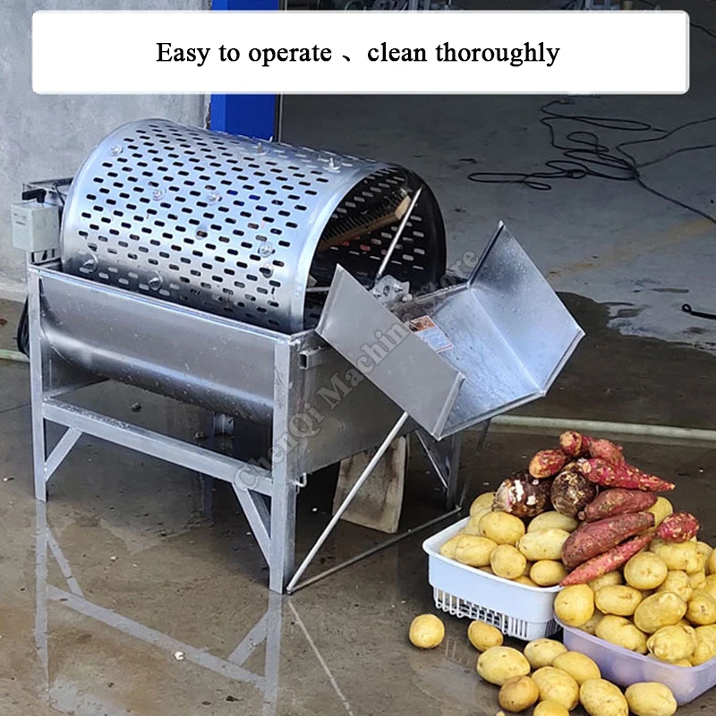 آلة تنظيف البطاطس الحلوة المصنوعة من الفولاذ المقاوم للصدأ المنزلية الصغيرة الأوتوماتيكية بالكامل آلة تنظيف البازلاء بجذر اللوتس عن طريق البحر