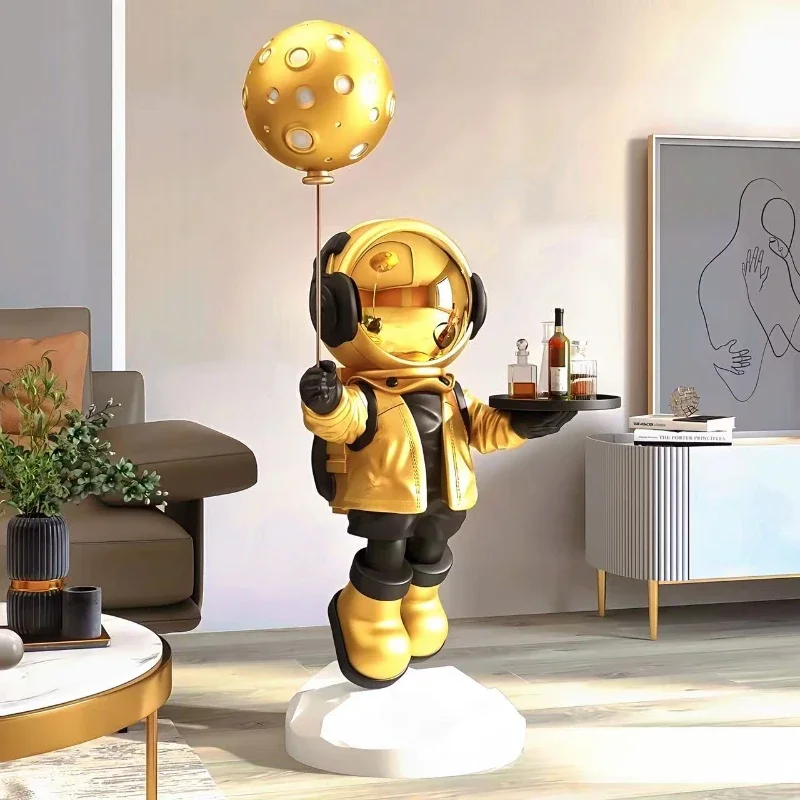 Large Creative Astronaut Sculpture, Floor-standing Storage Ornaments, Smart Home Decorations, Bluetooth Speaker Functions