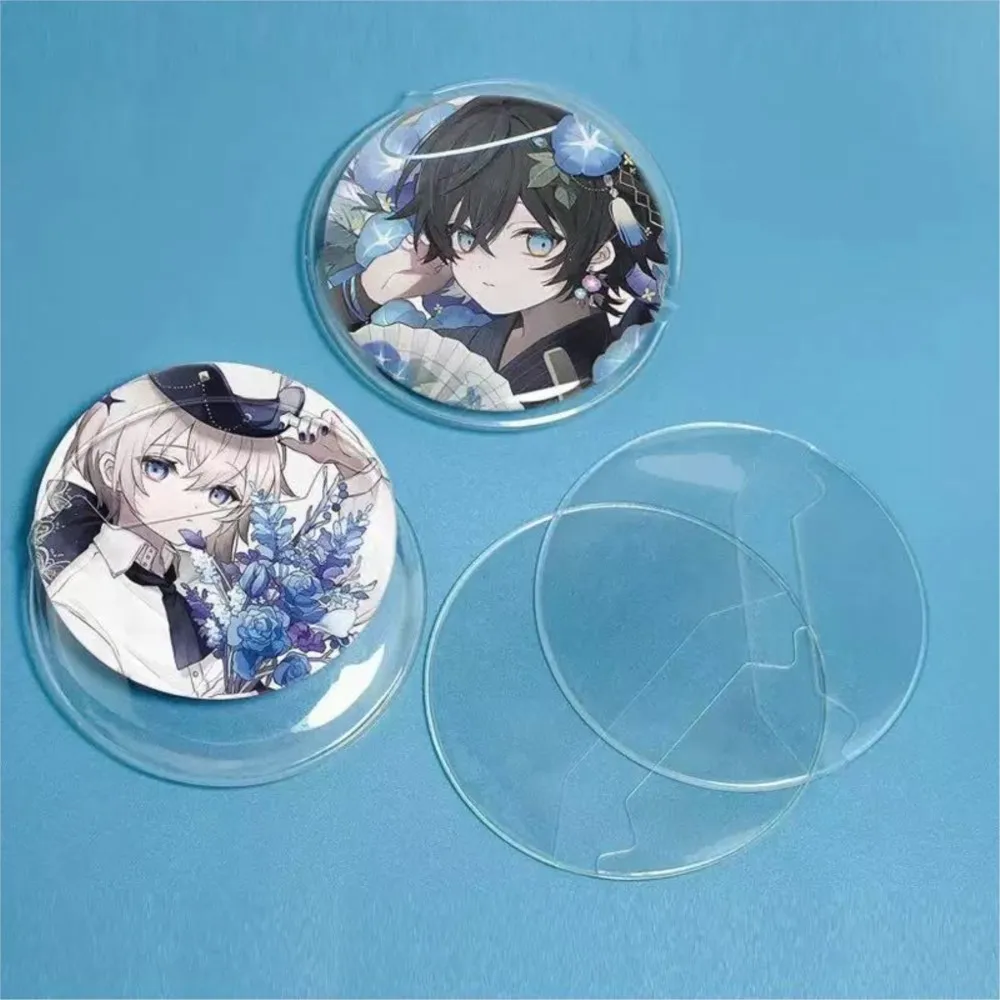 Anime Round Badge Protector Sleeves Transparent PVC Pin Holder Ita Bag Brooch Display Protective Case For Cartoon PinsCollection