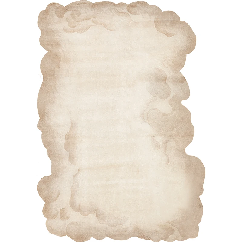 

Modern Italian high-end handmade carpet irregular special-shaped wool cream wind living room carpet bedroom bedside carpet
