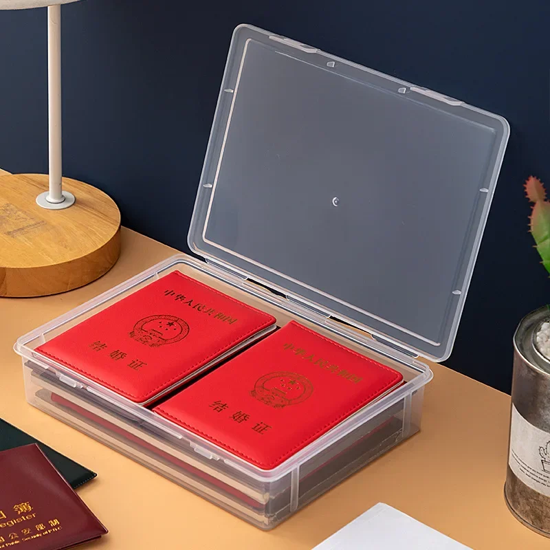 Book A4 Document Storage Box Desktop Office Test Paper Storage Certificate Storage Box Transparent Data Sorting File Box