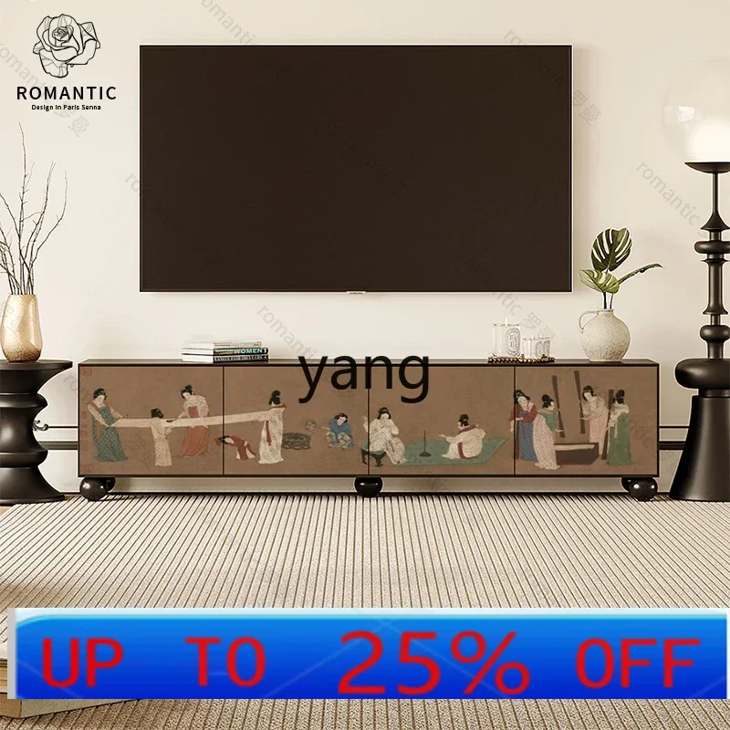 LTT solid wood TV cabinet, living room decoration storage floor locker, free installation of low cabinet