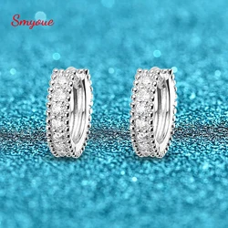 Smyoue D Color 0.14ct Moissanite Hoop Earring for Women Simulation Diamonds Earring S925 Silver Wedding Birthday Valentine Gift