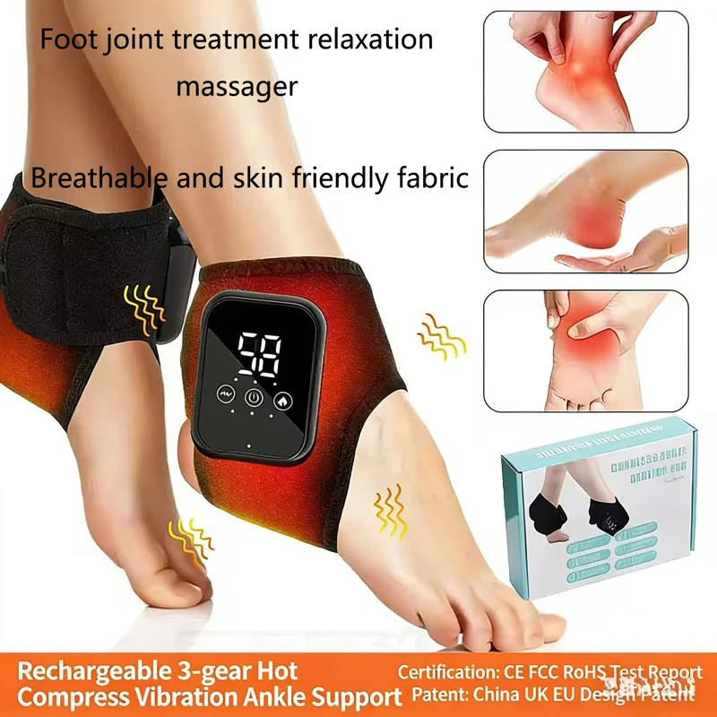 

Многофункциональный массажер для голеностопного сустава с 3-скоростной вибрацией и 3-скоростным горячим компрессом, согревающая накладка-фиксатор для голеностопного сустава