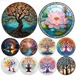 Round Metal Aluminum Sign Art Painting Wreath Decorative Plates Entrance Decor Gift Mask Theme For Bar Club Home Room Wall Decor