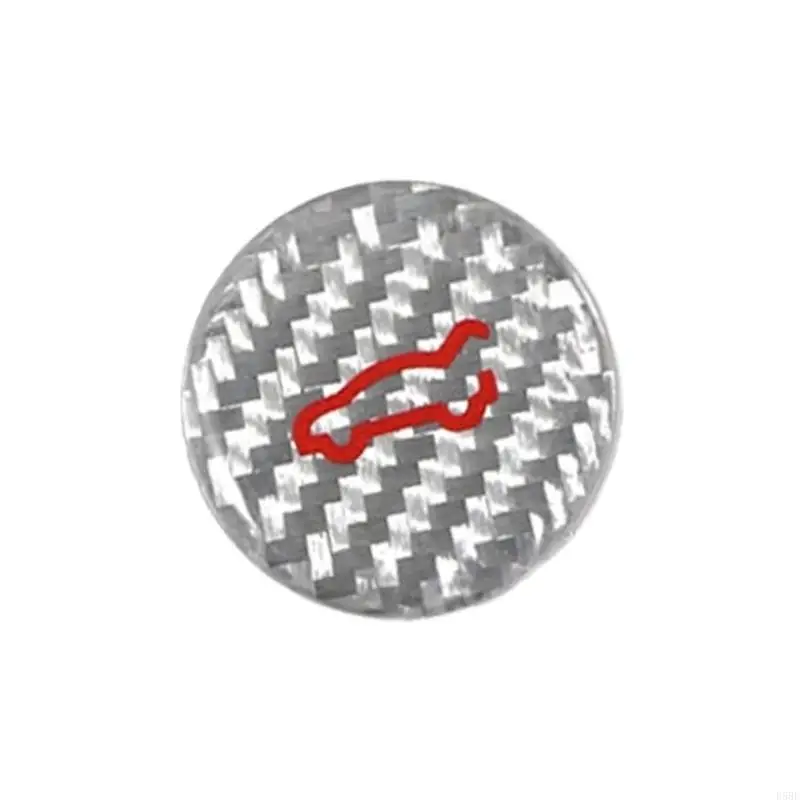 D5BE High Performances Car Trunk Button Protector Carbon Fiber Trunk Open Close Button Reminder Sticker Decoration