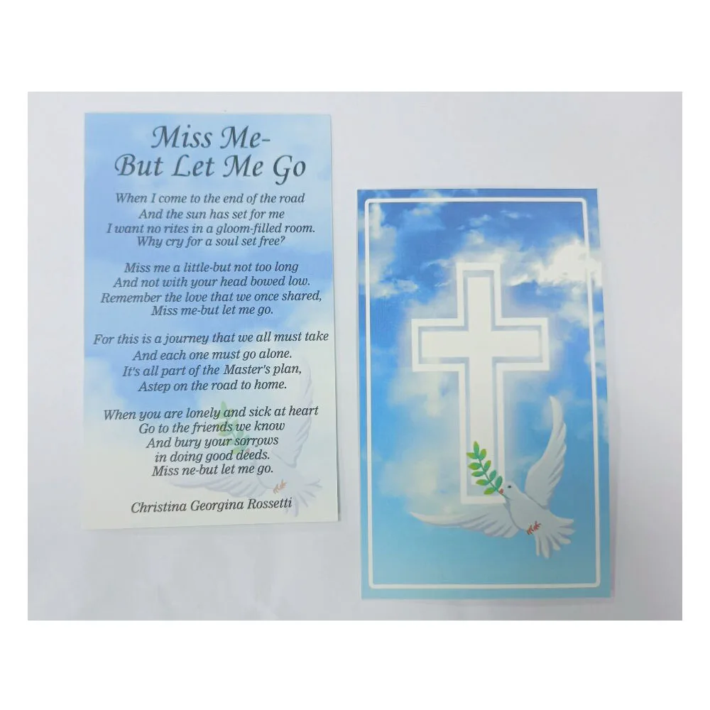 Funeral  Prayer Cards Convey Respect Remembrance and Gratitude for the Deceased Kiss Me but Let Me Go 2.5*4 Inch 100Pcs