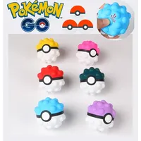 6 Colors Pokemon Poke Ball Squeeze Toy Cosplay Anime Action Figure Pinching Decompression Toys Gift Items for Children Party