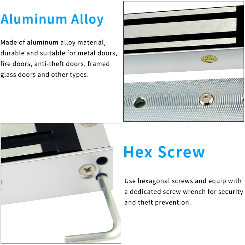 280KG Electromagnetic Lock DC12V Surface Mounted Single Door Magnetic Lock, Signal Feedback, Used For Access Control System