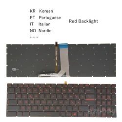 Red Backlit Laptop Keyboard For MSI GV62 GV62VR GV72 GV72VR GL65 GP65 GP75 GL75 GF75 MS-16U7 Italian Nordic Portuguese Korean