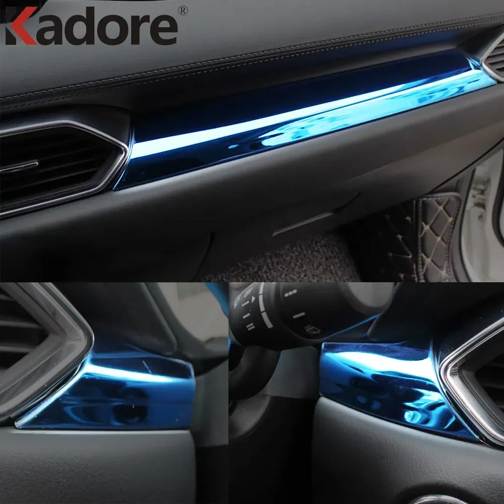 For Mazda CX-5 CX5 KF CX8 CX-8 2017-2022 2023 2024 Carbon Fiber Center Control Strip Cover Dashboard Trim Interior Accessories