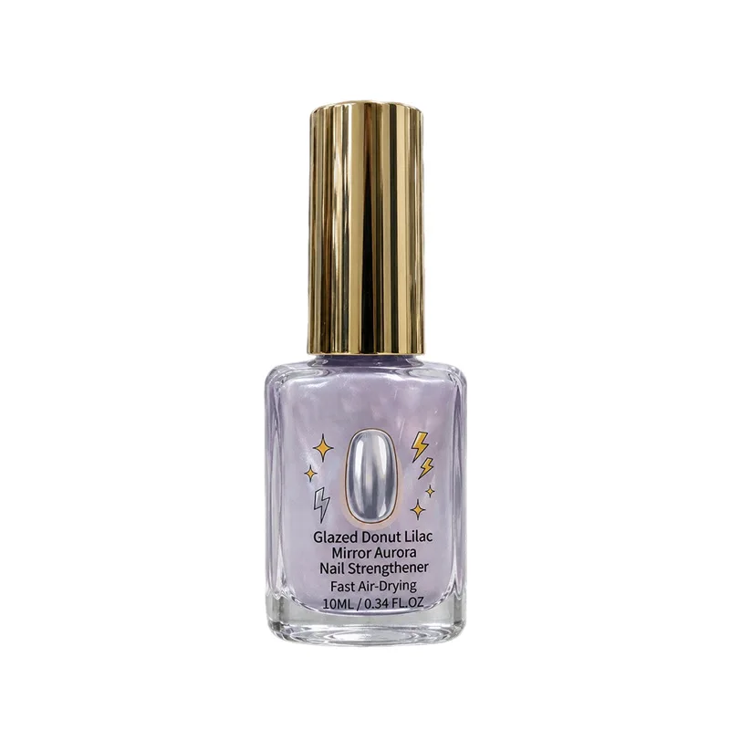 Lilac Glossy Mirror Nail Strengthener Purple Nail Polish Easy Tu Quick Dry Free Baking Long-lasting Fixing Color