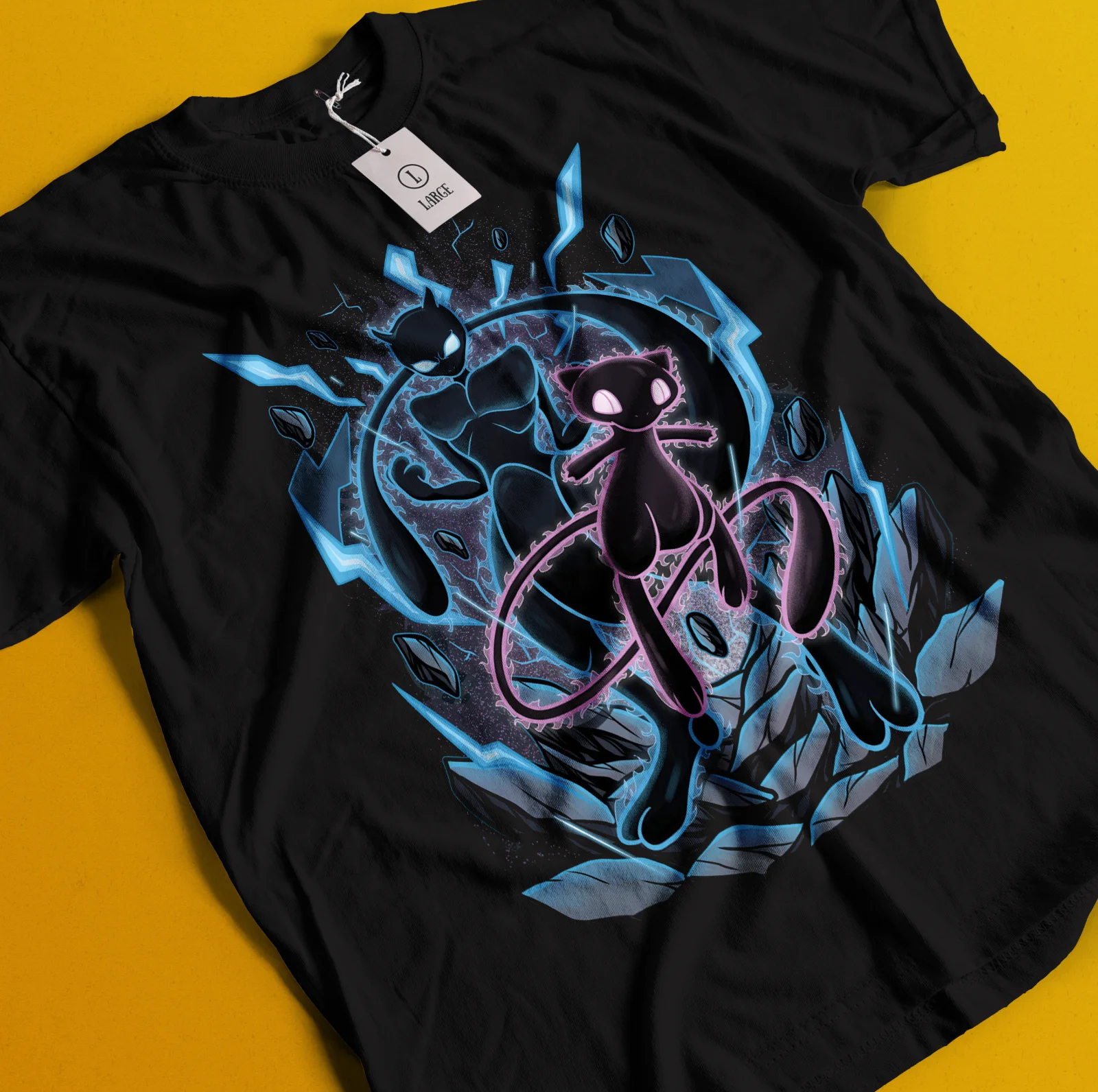 

2026 Летняя детская футболка Bandai с принтом Покемонов (Мью/Мьютво), свободного кроя, с коротким рукавом, из чистого хлопка, унисекс, удобная, в стиле Tide