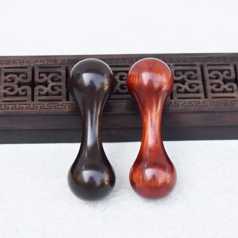 1Pc Wooden Finger Bone Toys Rotating Polishing Hand Spinner Dumbbell Ornaments Golden Sandalwood Decompression Toy Gifts