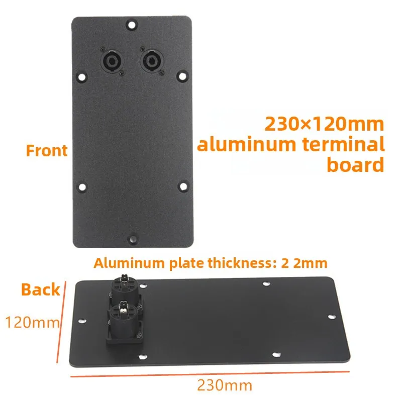 2 stuks aluminium audio-aansluitplaat, dubbele 4-pins XLR-aansluiting, bevestigingsplaat voor luidspreker.