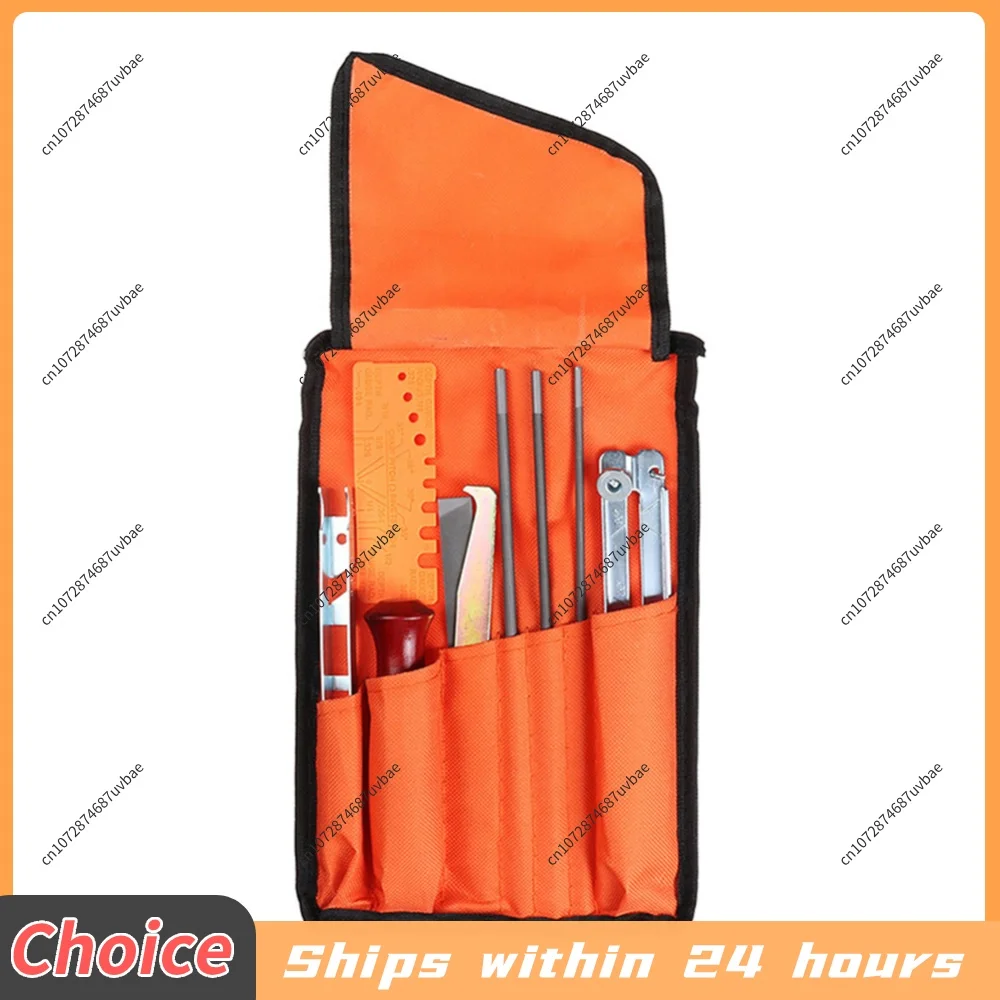 10pcs/Set Professional Chainsaw Chain Sharpening Kit Tool Set Hardwood Handle Round/Flat File Guide Bar File Sharpener Tools