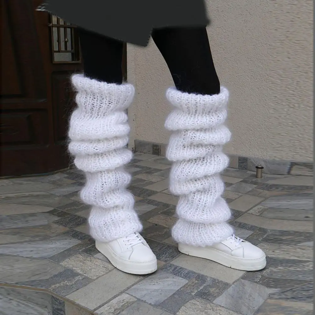 Soft Cozy Women Socks Cozy Thick Knitted Winter Calf Socks with Anti-slip Warm Pile Leg Warmers Boot Covers for Jk for Weather