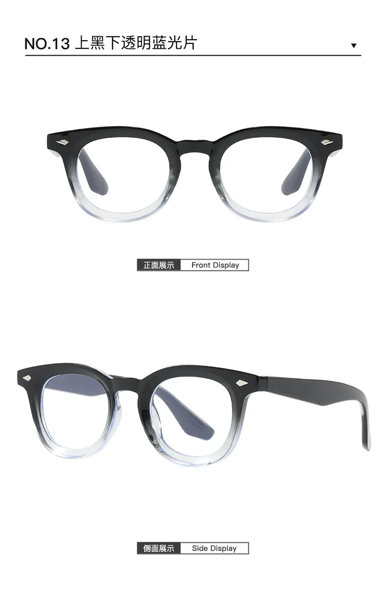 Retro Runde Männer Sonnenbrille Mode Klare Ozean Objektiv Shades UV400 Frauen Trend Nieten Gläser – Detail 20