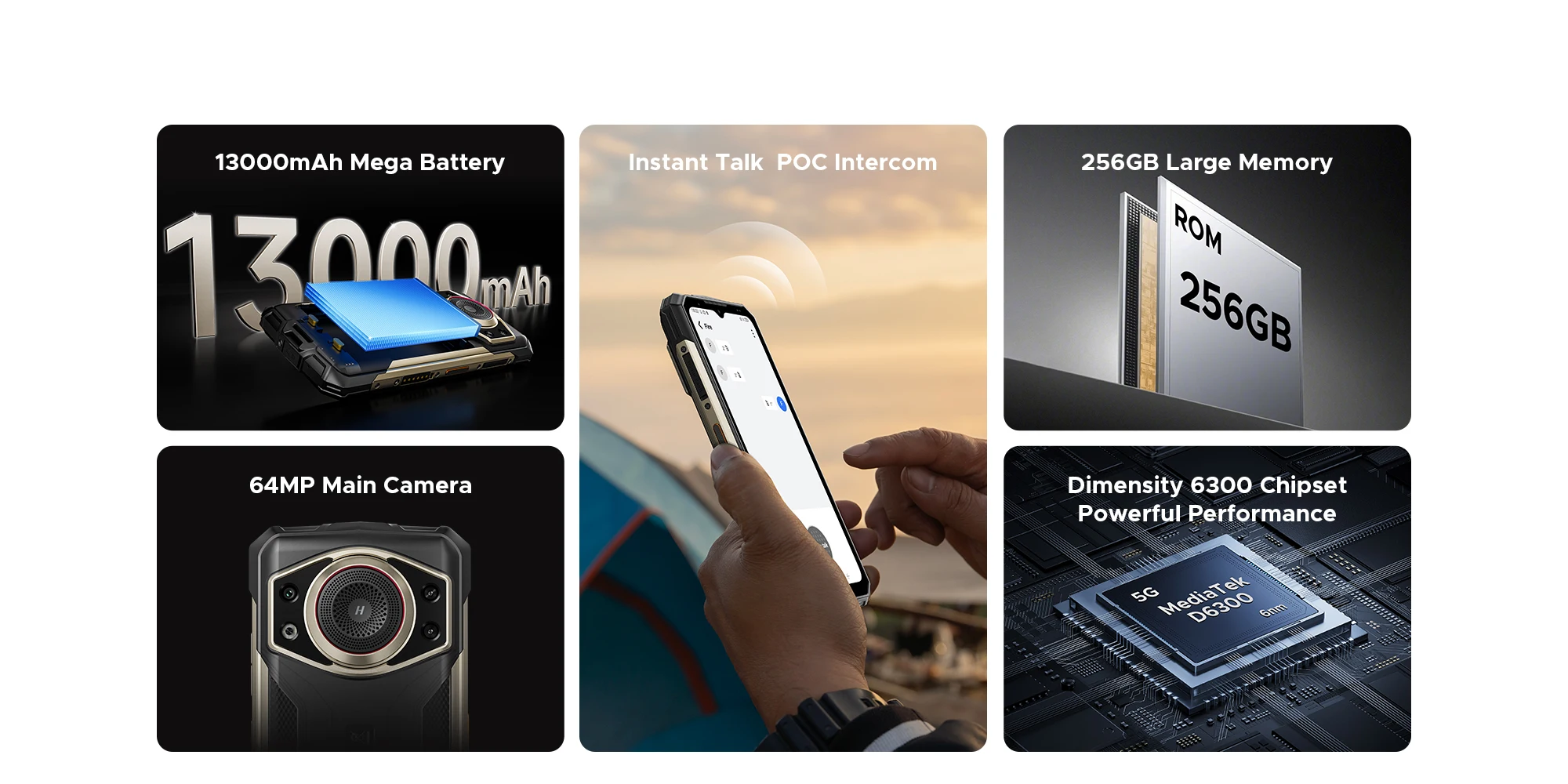 World premiere Doogee Fire 7 Ultra Rugged Phone 6.6" IPS Screen 64MP Octa-Core Smartphone 5G 32GB+256GB 13000mAh Android 15 NFC