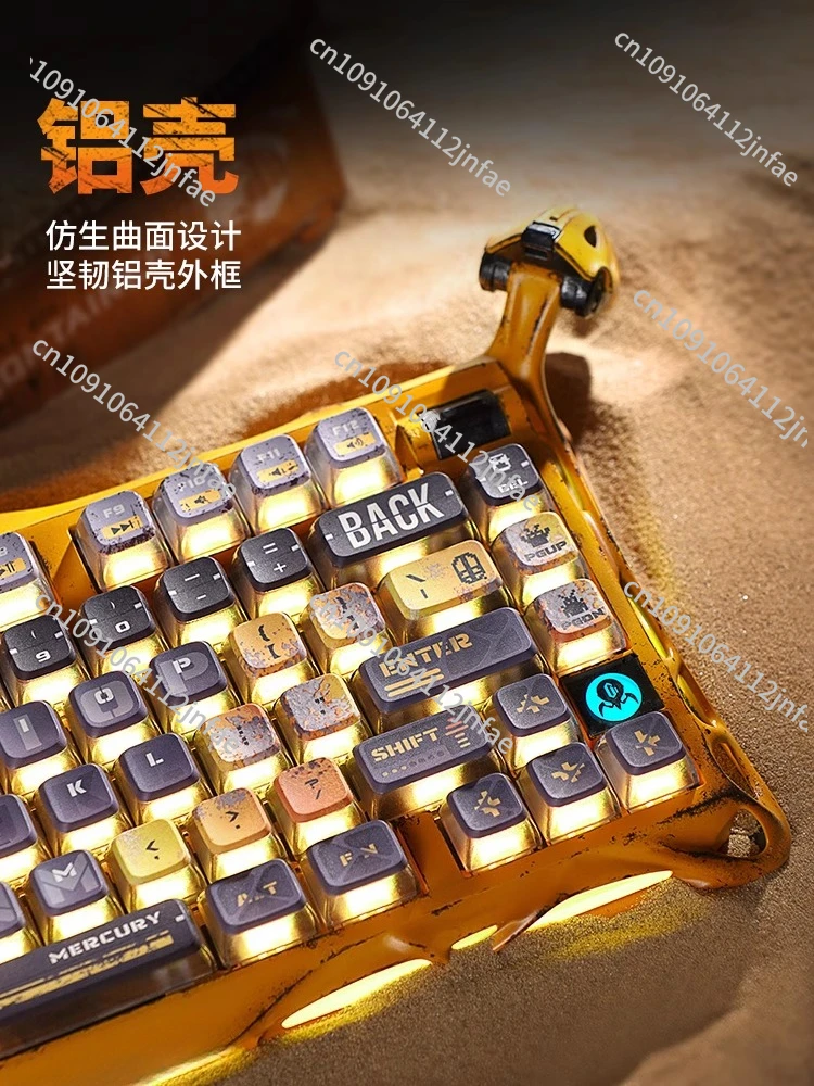 K1 War Damaged Yellow Mechanical Keyboard Custom Wireless Gaming E-sports Keyboard Boy Hot Exchange