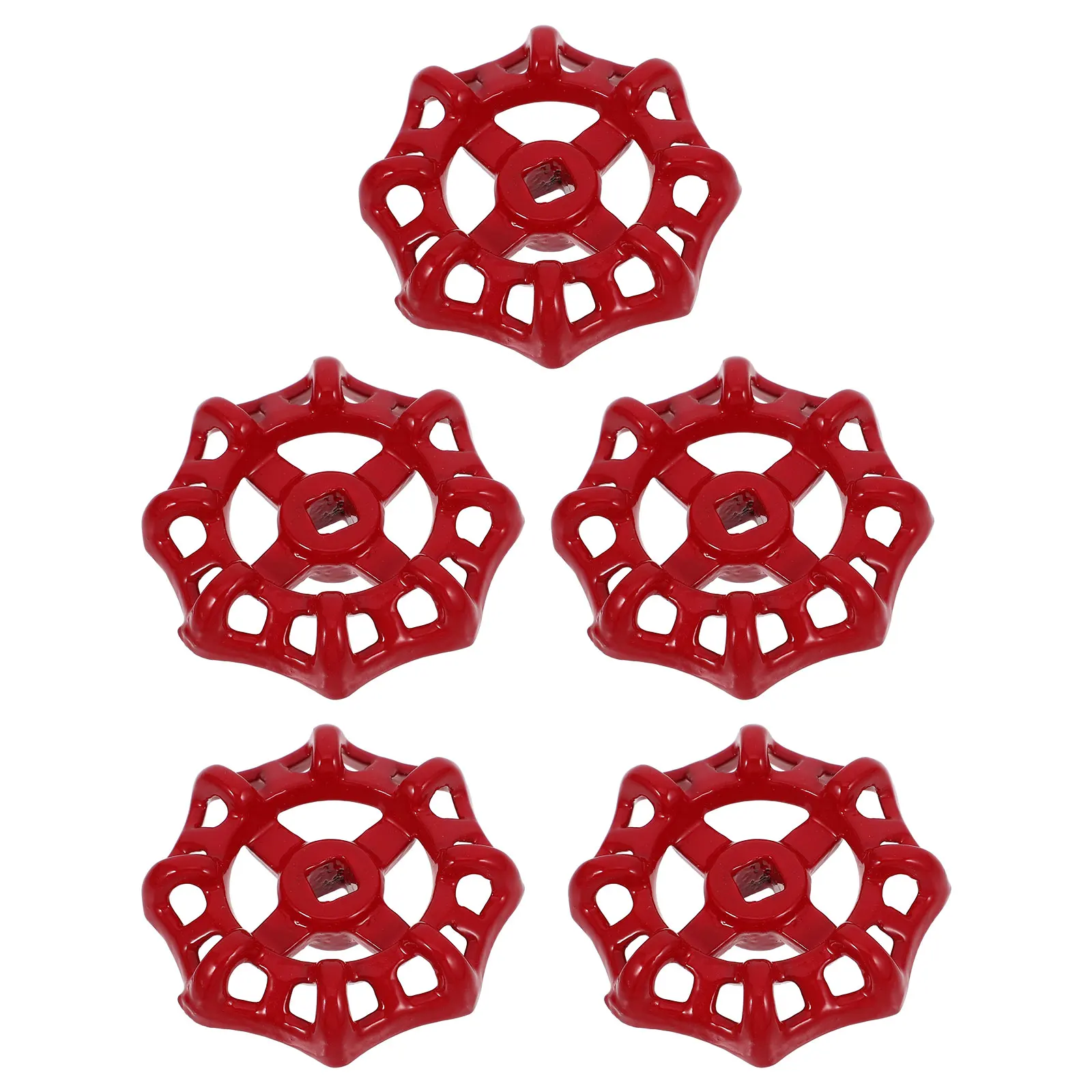 

5pcs Red Handles Durable Metal Gate Handwheel Hose Bib Handle For Replacement Hose Bib Faucet Replacement Easy Install Spa