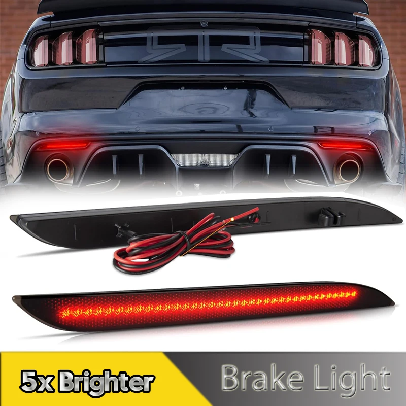 

2Pcs For Ford Mustang 2015-2017 LED Rear Bumper Reflector Lights Red Tail Stoplight Brake Lamps Car Accessories OEM#FR3Z15A448A