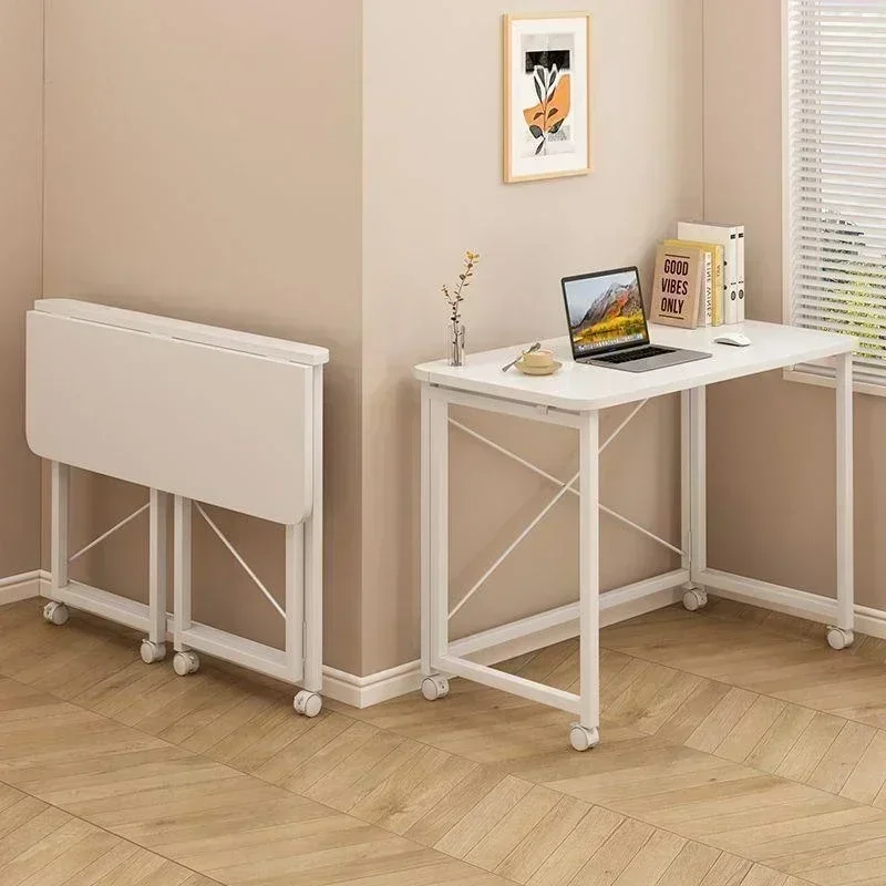 

Computer Desk Pulley Mobile Home Folding Bedroom Study Small Desk for Students Easy To Write Desk Bedside Laptop Table