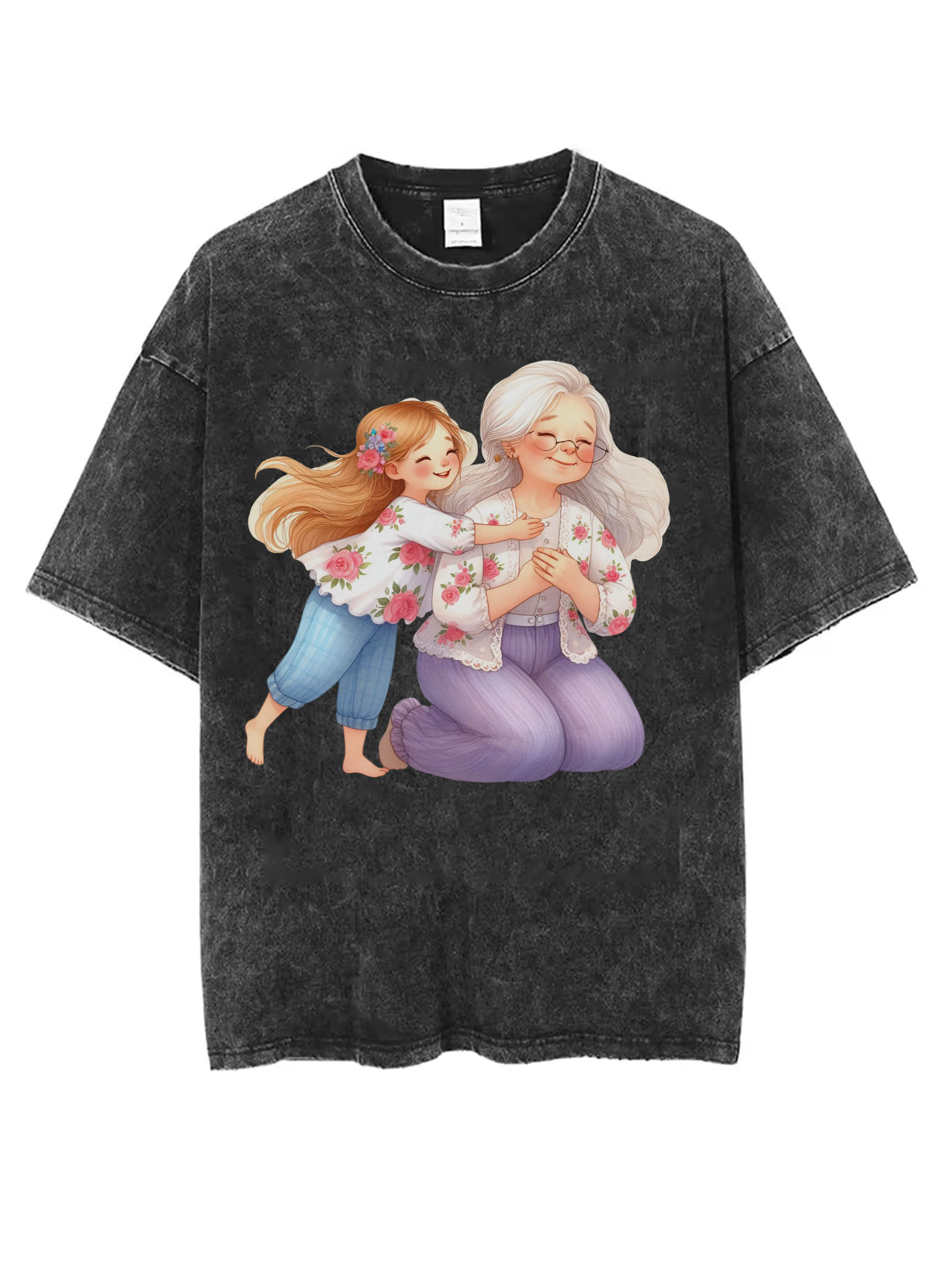 تي شيرت أسود مغسول برقبة دائرية للرجال والنساء، فضفاض ومريح، طباعة الهالوين، ملابس شتوية الأكثر مبيعًا، تصميم مطبوع غير رسمي