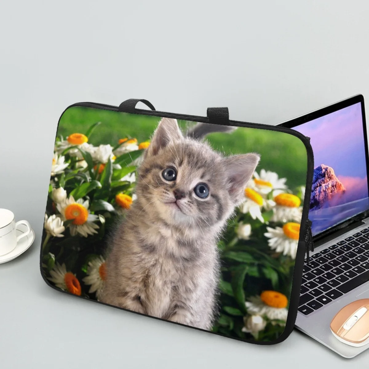 Lovely Cat Laptop Hand Bags High Quality Leisure Universal Case Cover Pouch Classic Animal Computer Tablet Bag Sac A Mains femme