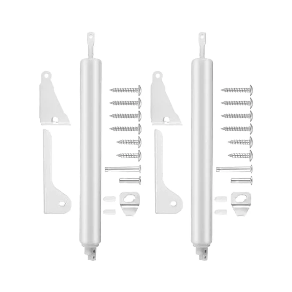 Screen Door Closer for Sliding Screen Doors Tool Free Setup White Aluminum 3.9 L x 1.6 W x 13.4 H Weatherproof Construction