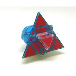 Calvin's Puzzle Pyraminx Cube Limited Edition Troy 3D-Pyraminx Ice Blue Body with 3-Truncated Ice Clear Tips DIY Stickers Toys