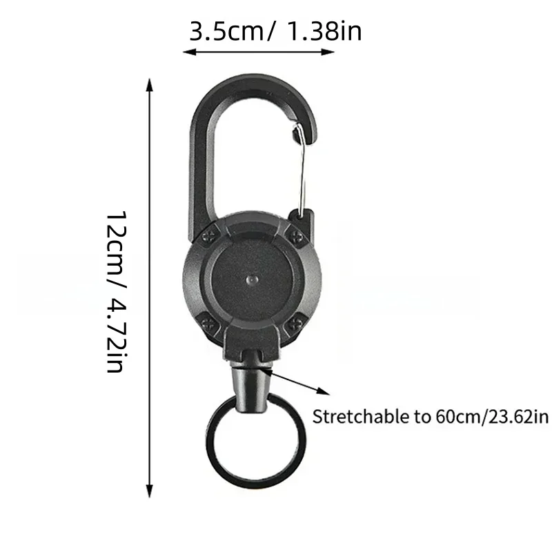 1Pc Wire Rope Sporty Retractable Key Chain Easy-To-Pull Buckle Anti-Lost High Rebound Anti-theft Metal Easy-To-Pull Buckle