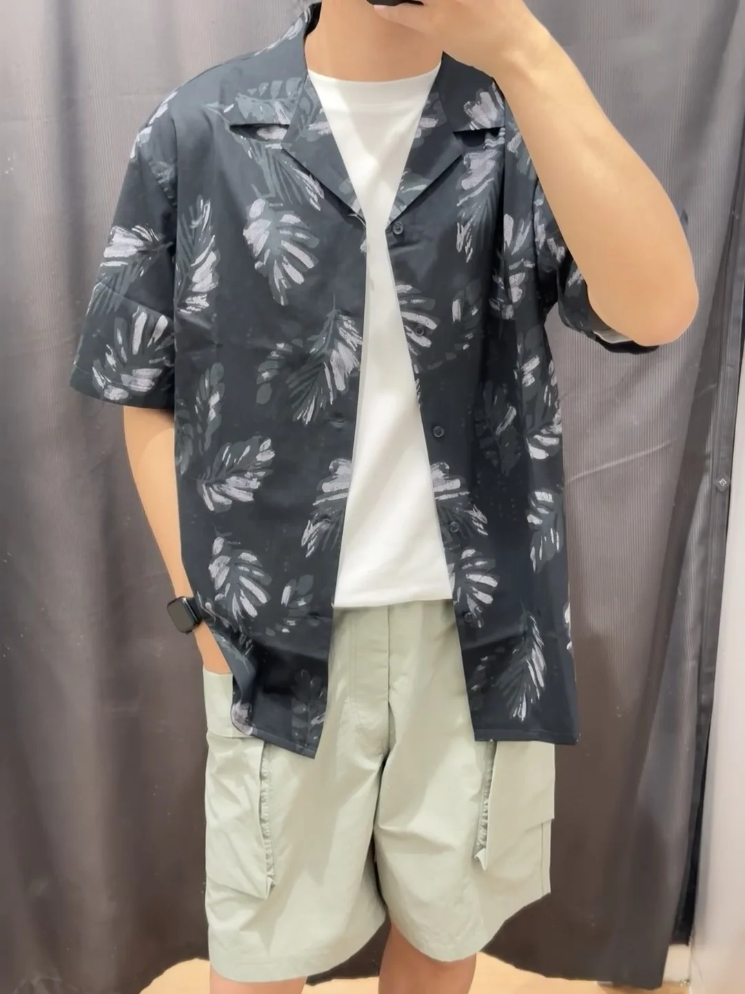 

Beach Printed irt ex Modal Cotton Blend ort Sve Casual Sle Breathable Summer Faion Polyester Fabric Couples Wear