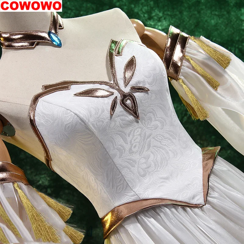 COWOWO Genshin Impact Game The Greater Lord Rukkhadevata Cosplay Sumeru King Costume Nahida Doujin Skirt Suit Latest Comic Con