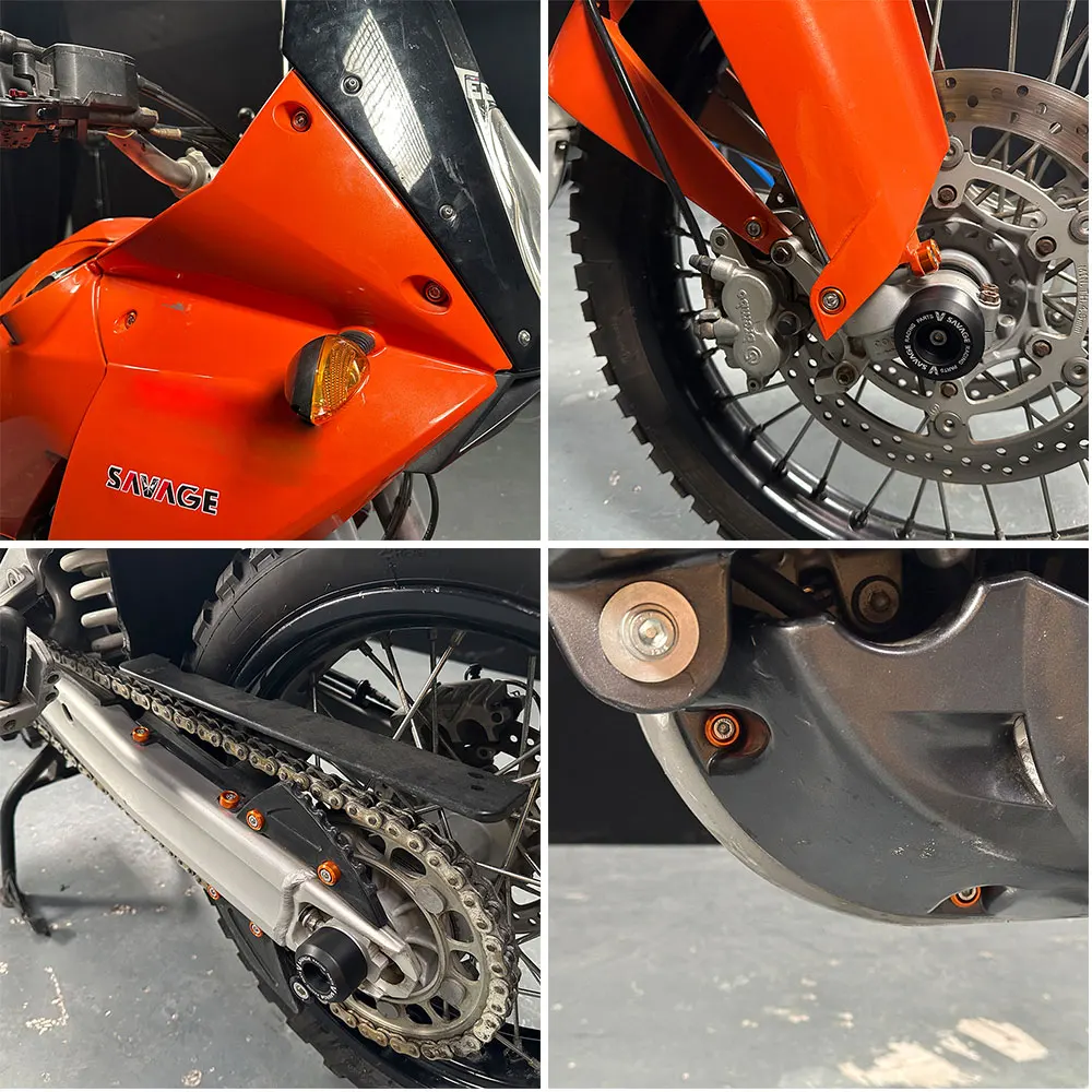 22 szt. Śruba owiewki ramy przedniego błotnika do 990 ADVENTURE S R 2006-2013 990 Akcesoria motocyklowe Śruby spryskiwacza CNC M6