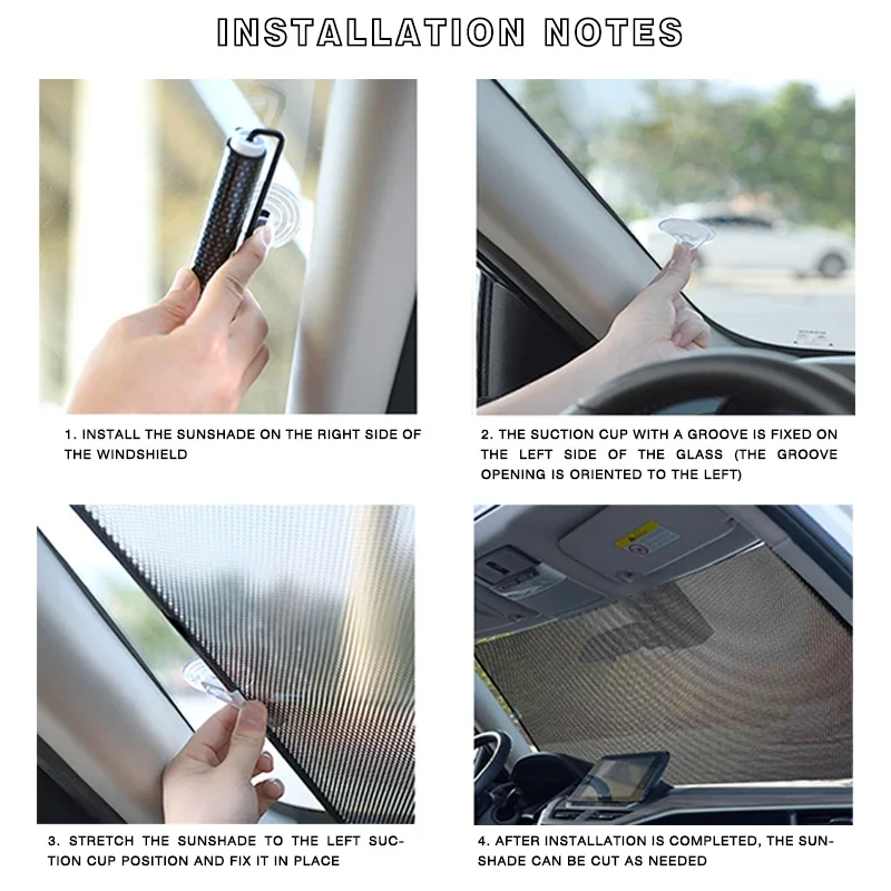 Car windshield sunshade front/rear window retractable windshield sunshade Car sunshade summer UV protection and sun protection