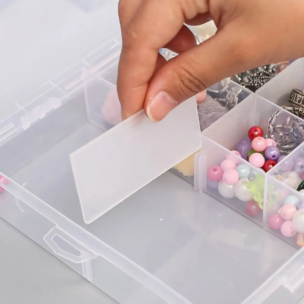 1Pcs Transparent Plastic Storage Box Jewelry Button Hardware Tool Storage Display Case Container Box Adjustable 14 Grids