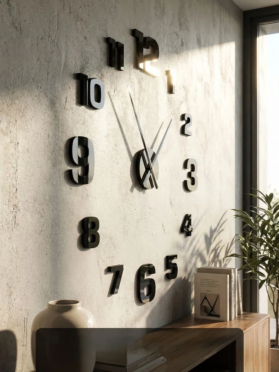 New Modern Design Large Wall Clock 3D DIY Quartz Clocks Fashion Watches Acrylic Mirror Stickers Living Room Home Decor Horloge