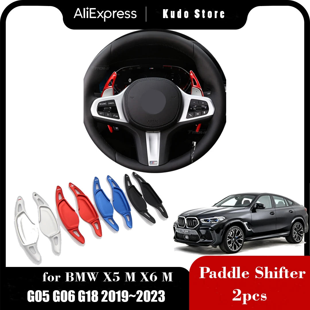 

Автомобильные алюминиевые Рычажные переключатели передач для BMW X5 X6 M G05 G06 G18 M50d 2019 ~ 2023 2022 удлинитель колеса наклейка на руль аксессуары