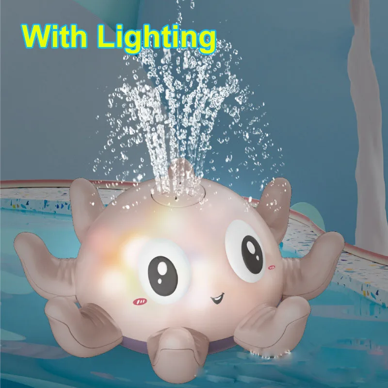 Jouets de bain en forme de pieuvre pour bébé, boule de douche électrique avec lumière LED et musique