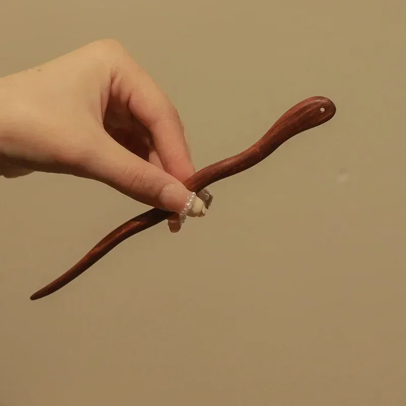 Vintage Wood Hair Sticks Pins Hairwear Hairpins Head Pins DIY Handmade Wooden Head Jewelry Hair Accessories Ornaments for Women
