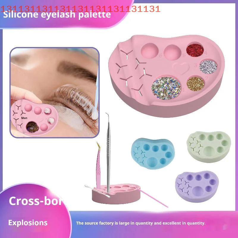 Tavolozza per manicure multifunzionale in silicone Superficie morbida per nail art Tavolozza per trucco durevole per miscelazione dei colori del tatuaggio delle ciglia