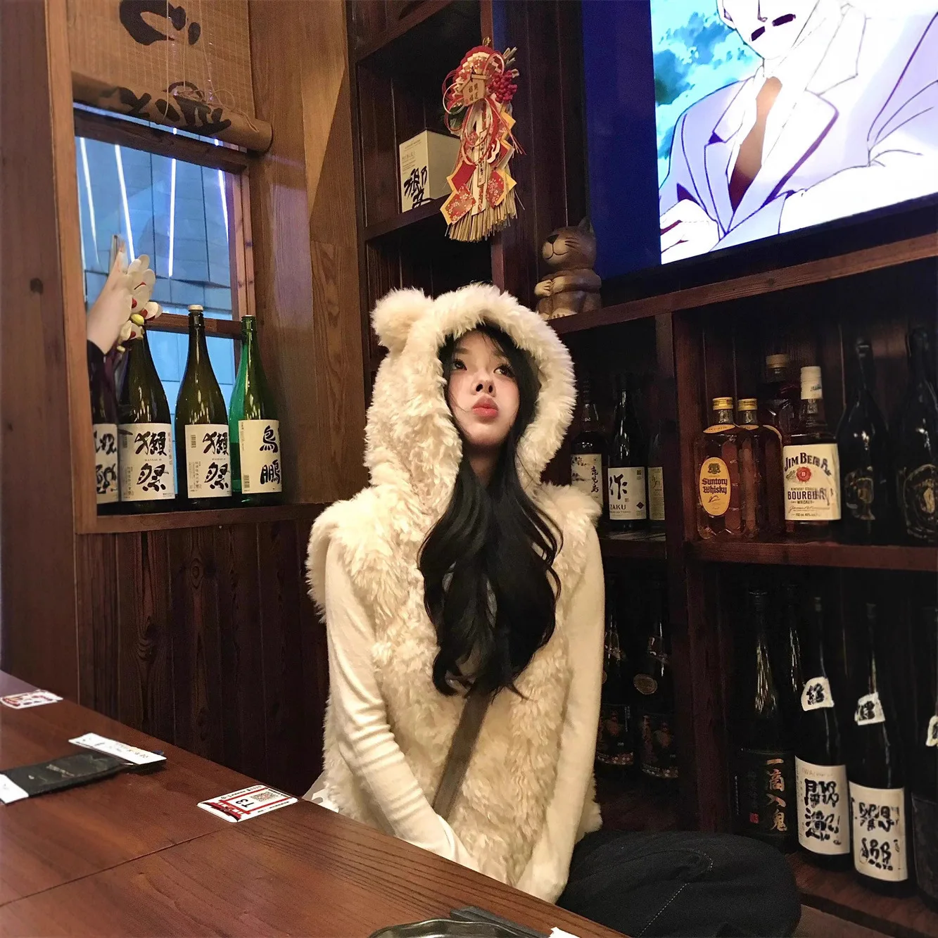 النساء فو الفراء معاطف قصيرة سترات جاكيتات معطف مقنع أكمام سميكة الدافئة Y2k الشارع الشهير سترة أنيقة العمل سترة الخريف الشتاء