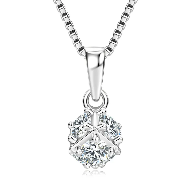 RAPRGOLD كامل مويسانيتي الصلبة هندسية قلادة قلادة للنساء S925 فضة سلسلة الترقوة مجوهرات هدايا Collares